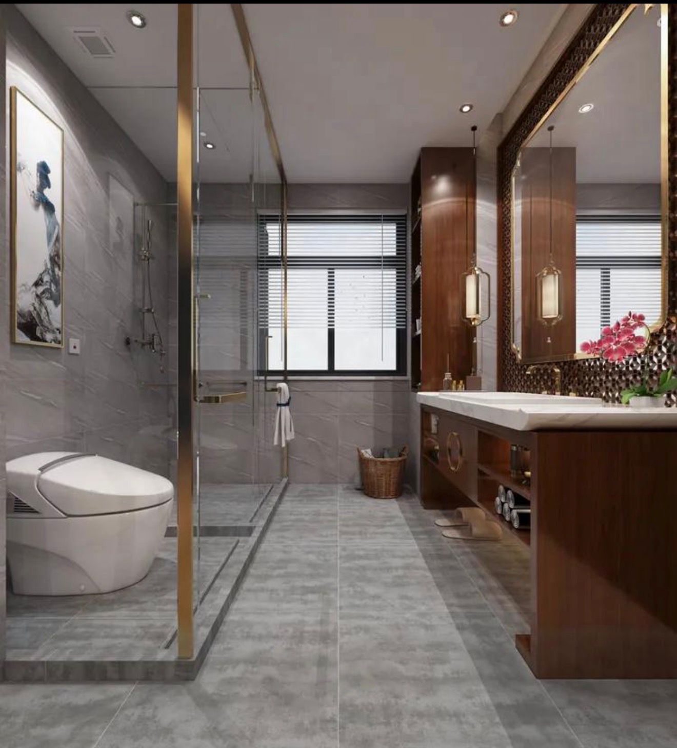 Baño con enchape premium